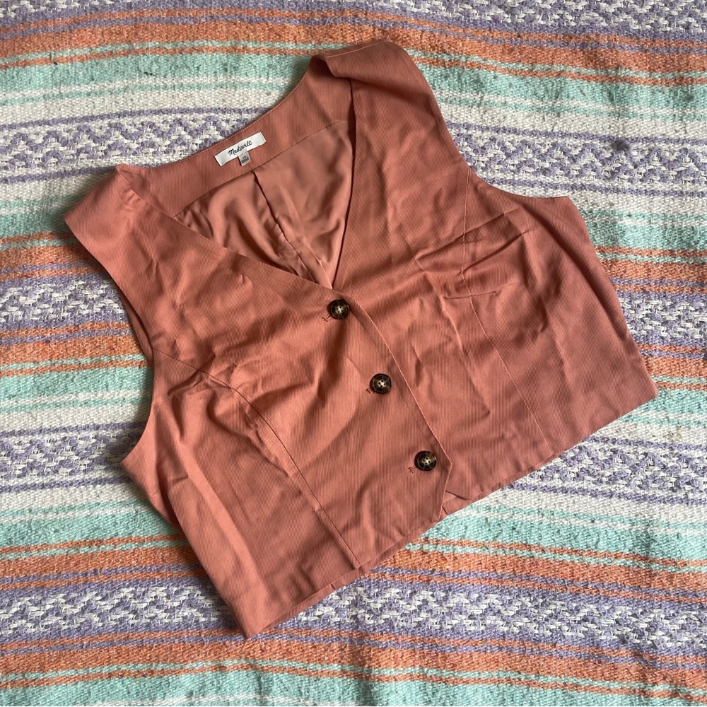 Madewell Katrina Crop Vest Size 16 XL Plus Dried Rose EUC Sleeveless 🌹✨💓